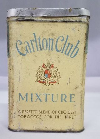 Vintage Advertising Carlton Club Mixture Vertical Pocket Tobacco Tin 789 - Xe