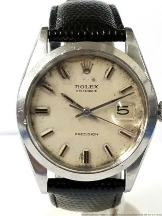 Rolex Oysterdate 6694 Vintage Steel Precision Mens Wrist Watch