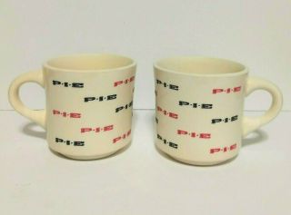 Vintage P∙i∙e Coffee Cup/mug Made In Usa Set Of 2