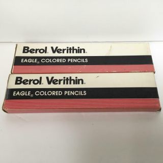20 Vintage Berol Verithin Eagle Colored Pencils 761 1/2 Blue Nos