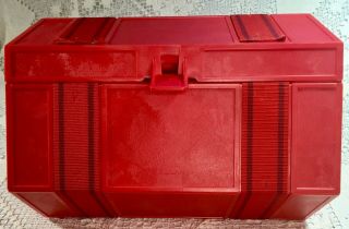 Vintage Red Rolykit Roll - Up Storage Box 43 