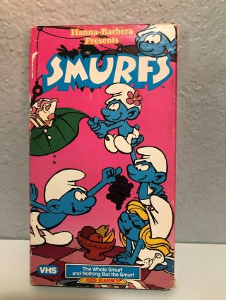 Vintage 1987 Smurfs Vhs Tape Titled The Whole Smurf And Nothing But The Smurf