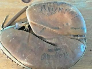 Vintage Rawlings Sm - 350 Catchers Mitt Antique Baseball Softball Glove