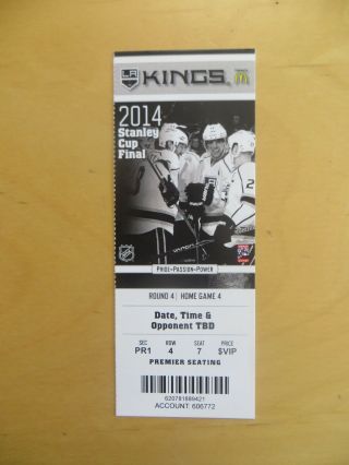 2014 Stanley Cup Game 7 Ticket Stub - - Los Angeles Kings Vs York Rangers