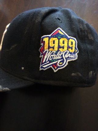 ‘99 Chili Davis York Yankees Game Worn Cap Hat World Series 2
