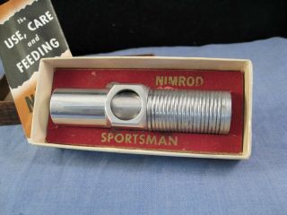 Nimrod Sportsman Aluminium Art Deco Petrol Pocket Pipe Lighter & Box Machine Age