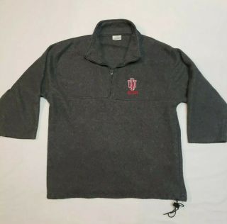 Indiana University Iu Hoosiers Fleece 1/4 Pullover Jacket Unisex Size L