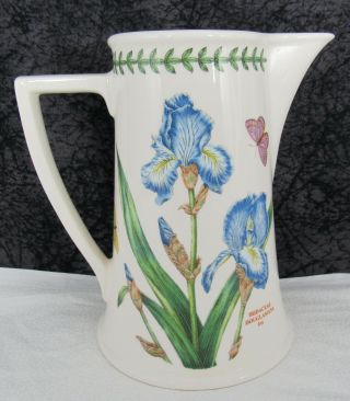 Vintage Portmeirion Botanic Garden Blue Iris Ceramic Pottery Water Pitcher