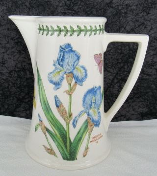 Vintage Portmeirion Botanic Garden Blue Iris Ceramic Pottery Water Pitcher 2