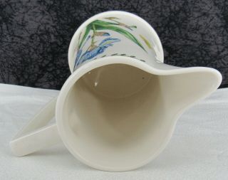 Vintage Portmeirion Botanic Garden Blue Iris Ceramic Pottery Water Pitcher 3
