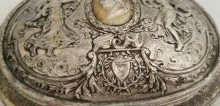 Sterling Silver Decorative Oval Box 1880 