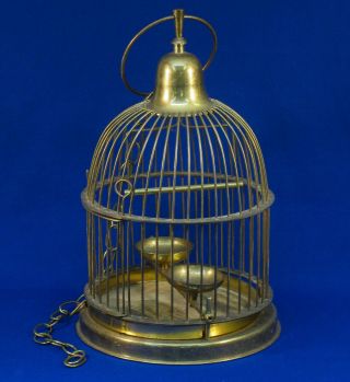 Vintage Brass Wire Bird Cage W/ Chain Bee Hive Birdcage India B48c St135