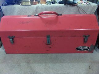 Vintage Williams Metal Tool Box With Tray