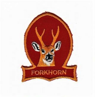 Vintage Buck Deer Hunter Patch - " Forkhorn "
