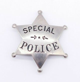 Antique Vintage Obsolete Special Police Ball Tipped Star Badge