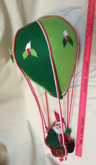 Annalee Mobilitee Doll Vintage Christmas Santa In Hot Air Balloon