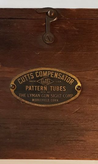 Vtg Cutts Compensator Pattern Tubes Box With Wrench Only.  Wooden.  Collectables