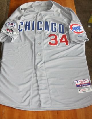 Chicago Cubs 2015 Game Issued Playoff Road Jersey Jon Lester P