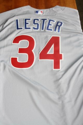 Chicago Cubs 2015 Game Issued Playoff Road Jersey Jon Lester P 2