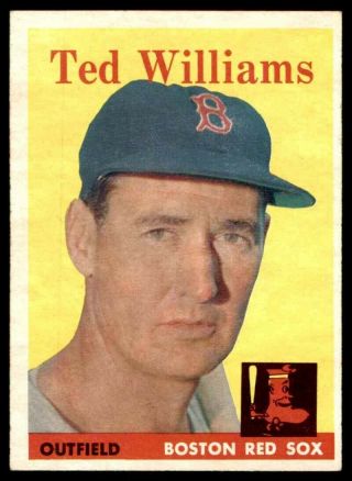 1958 Topps 1 Ted Williams Red Sox Nm - Mt To Nm - Mt,