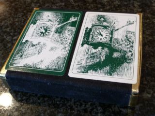 VINTAGE MARSHALL FIELD ' S CHICAGO CLOCK PLAYING CARDS ADULT GAMES SECTION 2 DECKS 2
