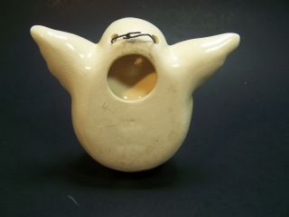 Vintage ANGEL Cherub Wings Ceramic Pottery Wall Pocket Ivory USA 4 1/2 x 3 1/2 2