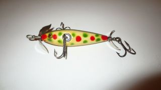 Early Vintage Pflueger Ge Hpgm 3 Hook Neverfail Minnow Lure Strawberry Spot