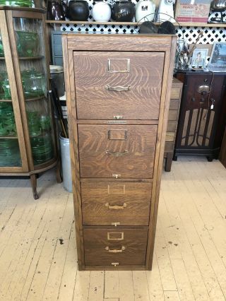 Antique Oak File Cabinet Library Bureau Sole Maker