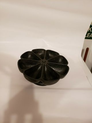 Vintage Antique Cast Iron Star Nail Cup Industrial Lazy Susan 8 - Cup Caddy