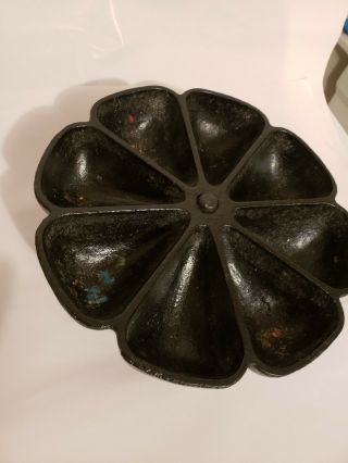 Vintage Antique Cast Iron STAR NAIL CUP Industrial Lazy Susan 8 - Cup Caddy 2