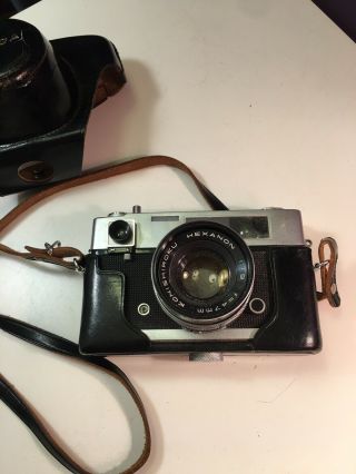 Vintage Konica Auto S Camera With Strap And Case