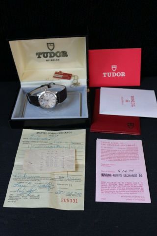 Vintage Tudor Prince Oysterdate Mens Watch 1974 With Case And All Paperwork