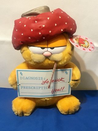 Vintage Dakin Garfield Plush " Love Sick " With Tags