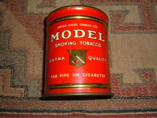 Vintage Rare Advertising Tobacco Model Round Canister Tin Container