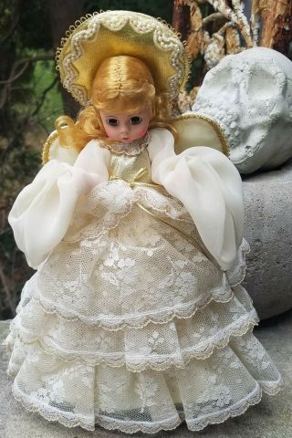 Vintage Madame Alexander Lace Tree Topper Angel Christmas Xmas 852 Ivory Gold