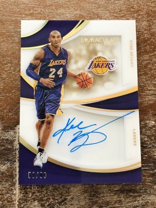 2018 - 19 Panini Immaculate Shadowbox Signatures Kobe Bryant Auto /99 Lakers 