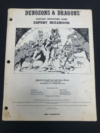 Vintage Tsr Dungeons & Dragons Fantasy Adventure Game Expert Rulebook Rules 1981
