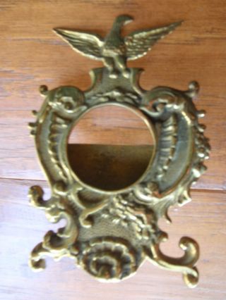 19th C.  Antique Type Brass Pocket Watch Holder / Display Stand With Eagle