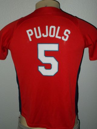 Majestic Albert Pujols 5 Los Angeles Angels Red Mlb Baseball Jersey Youth Med