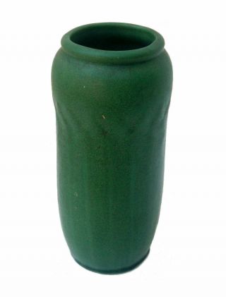 Antique Weller 8 " Matt Green Arts And Crafts Pottery Vase C1905 Grueby