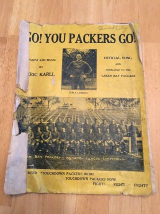 Vintage 1930 - 40’s Green Bay Packers “one Of A Kind Collectible”