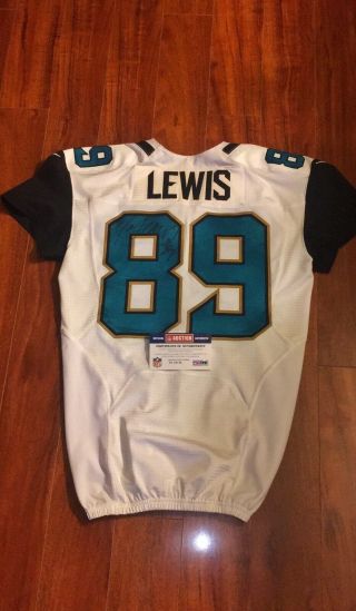 Jacksonville Jaguars Marcedes Lewis Autographed Game Worn/Issued Jersey With 2