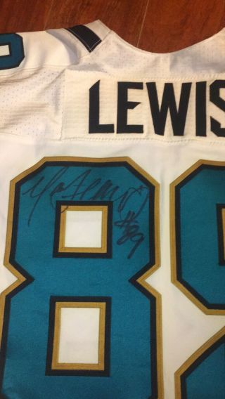 Jacksonville Jaguars Marcedes Lewis Autographed Game Worn/Issued Jersey With 3