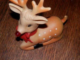 Vintage Rudolph The Red Nosed Reindeer Vinyl Figurine,  Nose Lights Up