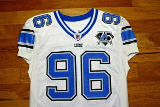 Andre Fluellen 2008 Detroit Lions game jersey size 48,  4 with 75 year patch 2