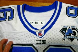 Andre Fluellen 2008 Detroit Lions game jersey size 48,  4 with 75 year patch 3