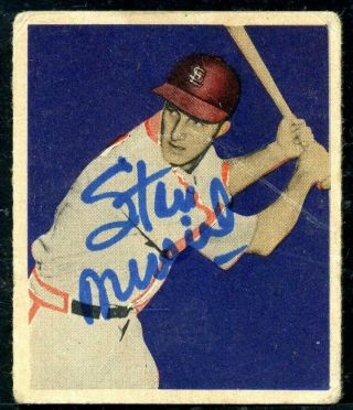 1949 Bowman Stan Musial Hand Signed Autographed Baseball Card