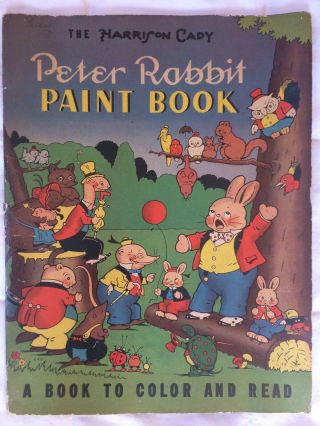 Vintage Harrison Cady Peter Rabbit Paint Book Coloring Whitman 1937