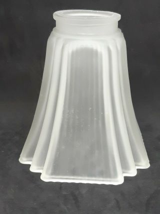 Vintage Art Deco Frosted Ribbed Glass Lamp Shade Mission Style Light Globe