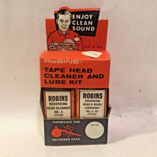 Vtg Robins Tape Head Cleaner & Lube Kit Chemical Set Cassette Film Video